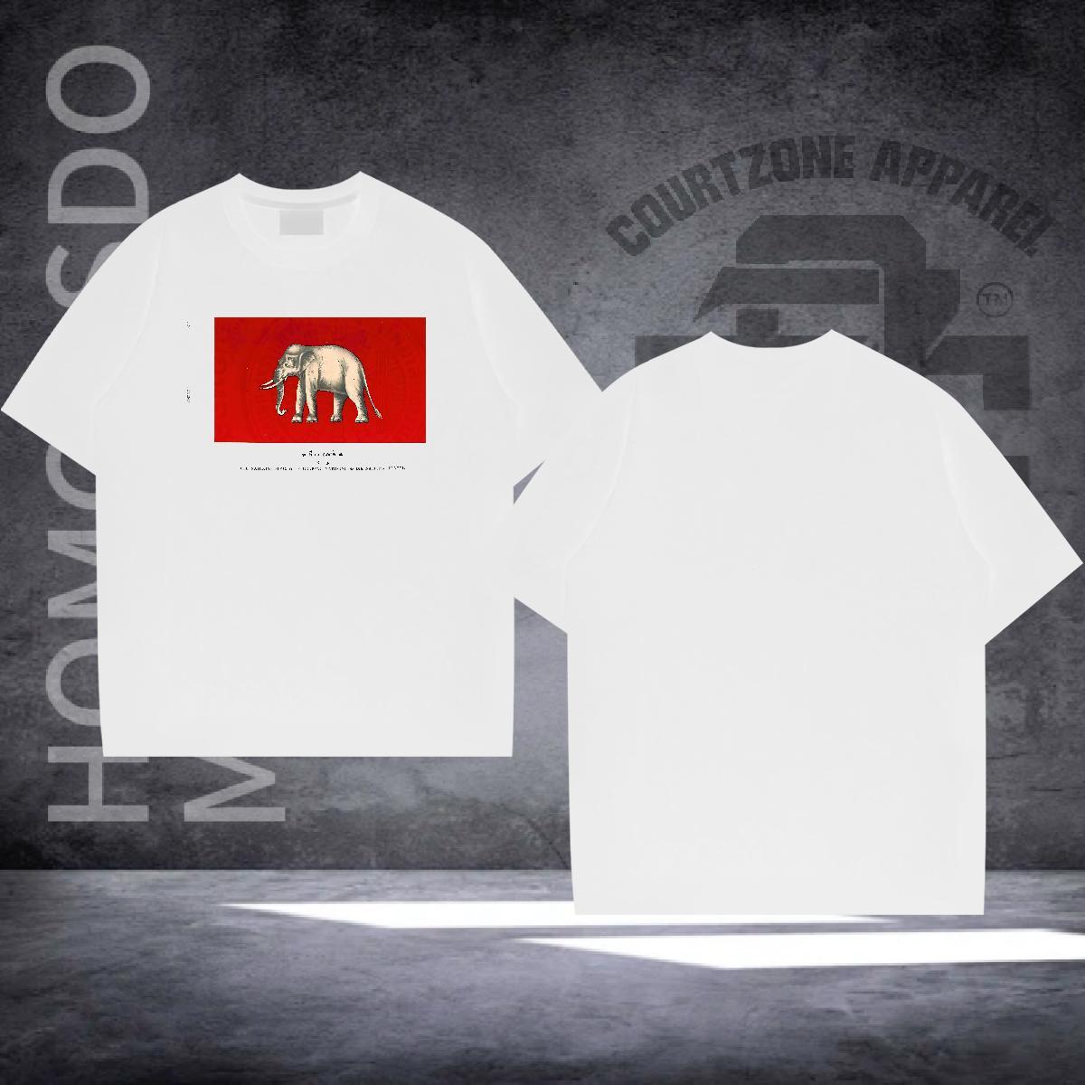 Fashion Designer T shirt 230g Pure Cotton elephant Street Top Tees Breathable Short Sleeve Cool Mens Tshirts Plus Size Custom