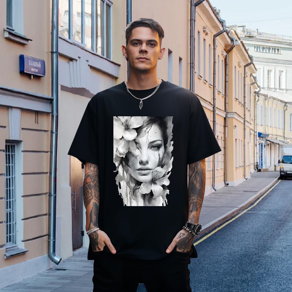 Mens T Shirts 230g 100% Cotton women Street Casual Breathable Short Sleeve Floral Print Couples T Shirts Casual New Designer Top Tees