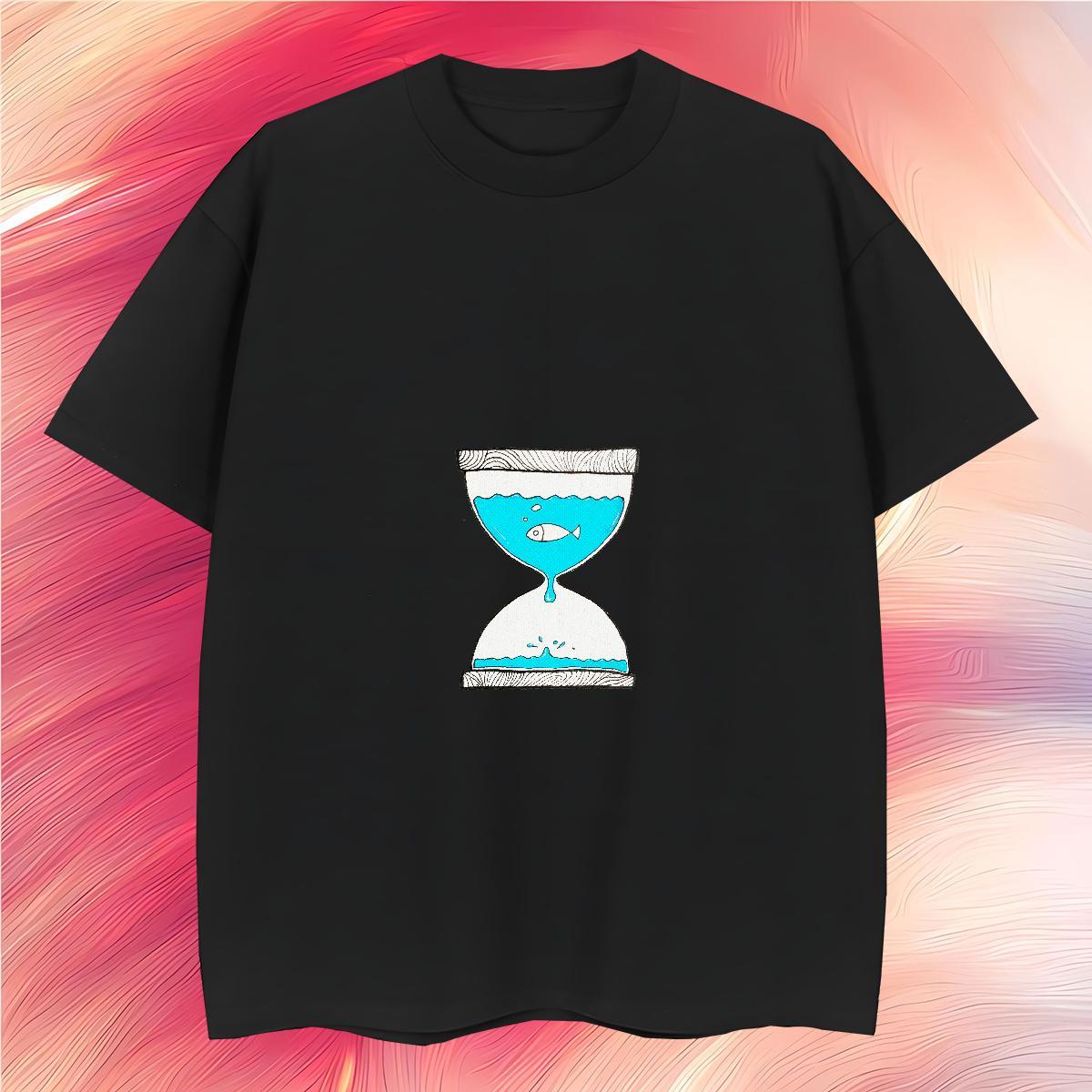 T-Shirts for Men 230g Cotton fish Daily Outfit Breathable Crew Neck DIY Tshirt for Man Woman Casual New High Quality Wear