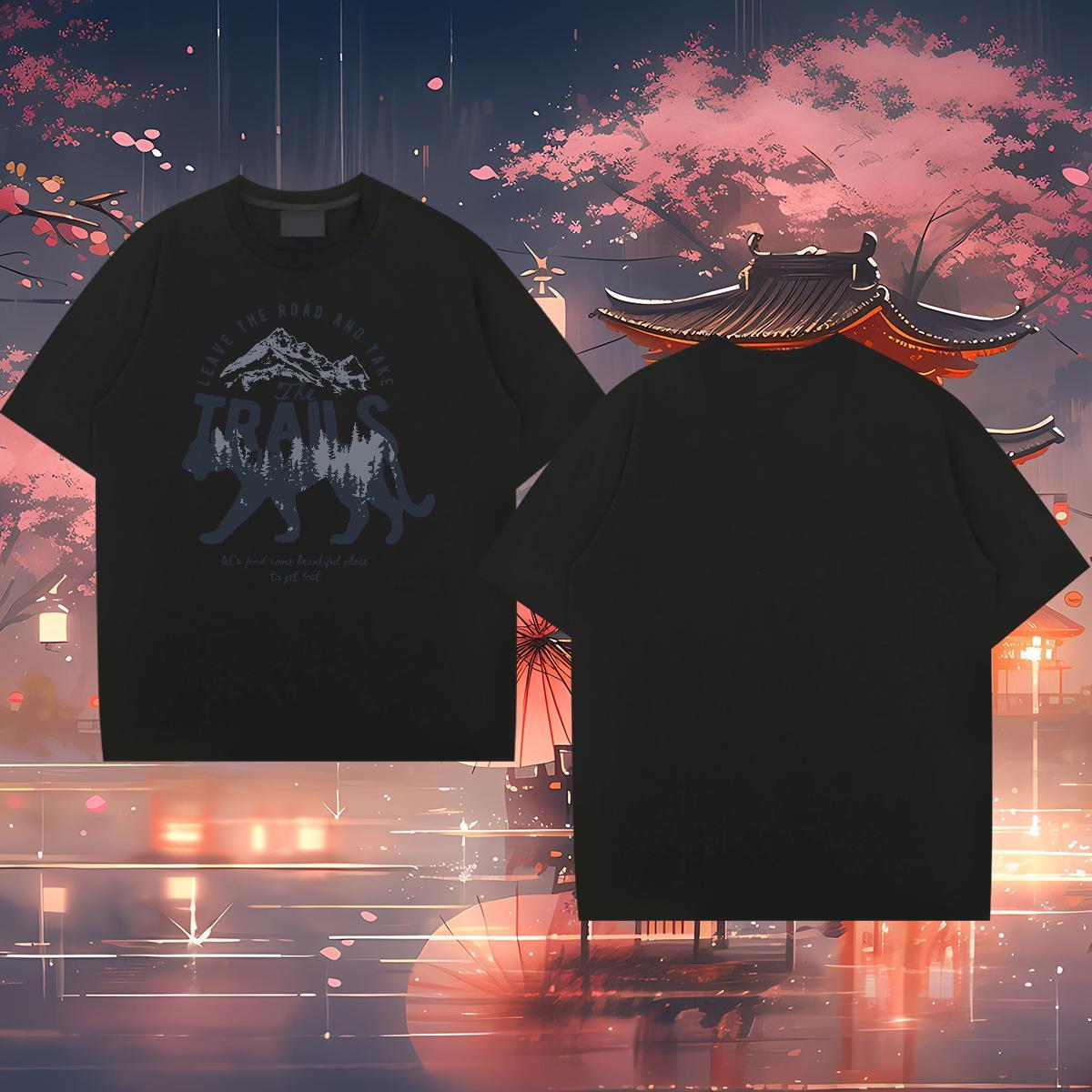 T shirt 230g 100% Cotton leopard High Street Hip Hop Breathable Oversized 3XL 4XL Tshirts New Arrival Free Shipping Tees Shirts