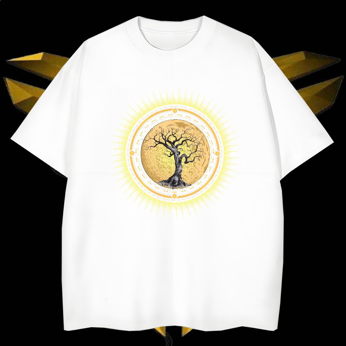 Man T Shirts 230g 100% Cotton tree Home Outdoor Breathable Asian Size Couples T Shirts Customized Cool Top Tees