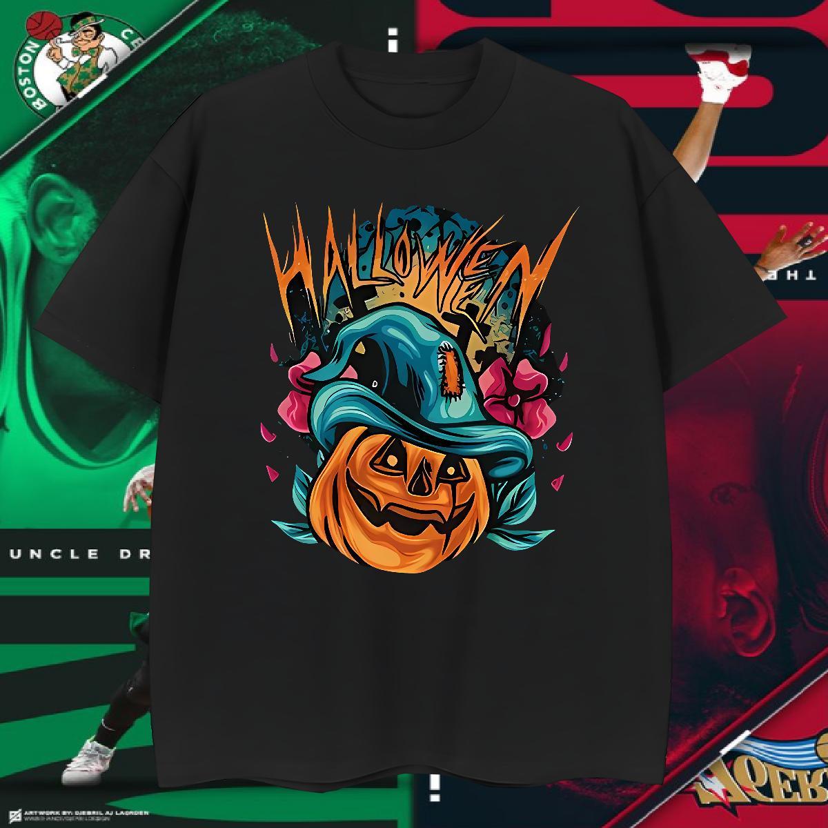 Men T Shirts 230g Cotton pumpkin Outdoor Breathable Crew Neck Anime Print Couples T Shirts Fashion Casual Brand Tees Shirts