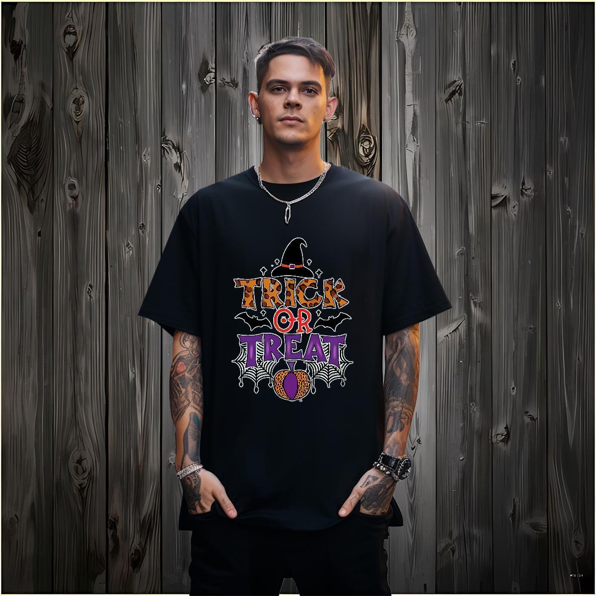 T shirt 100% Cotton 230g halloween High Street Hip Hop Pure Cotton Cartoon Print Mens Tshirts New Arrival Loose Wear