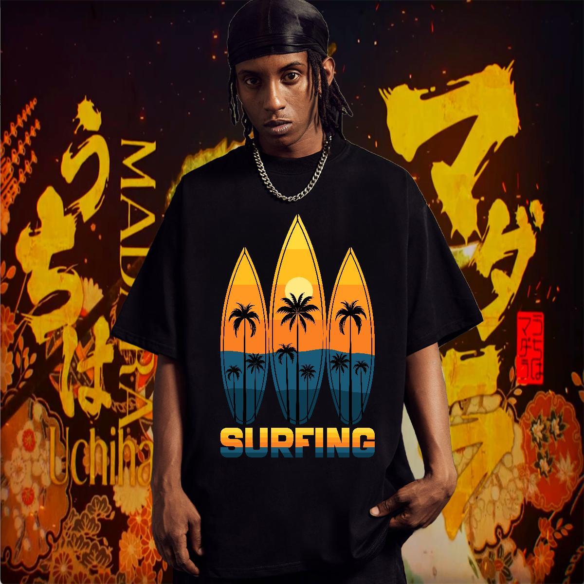 New Arrival Men T Shirts 230g Pure Cotton tree Summer Casual Tshirts Breathable Short Sleeve Cool Mens Tshirts Custom Printing