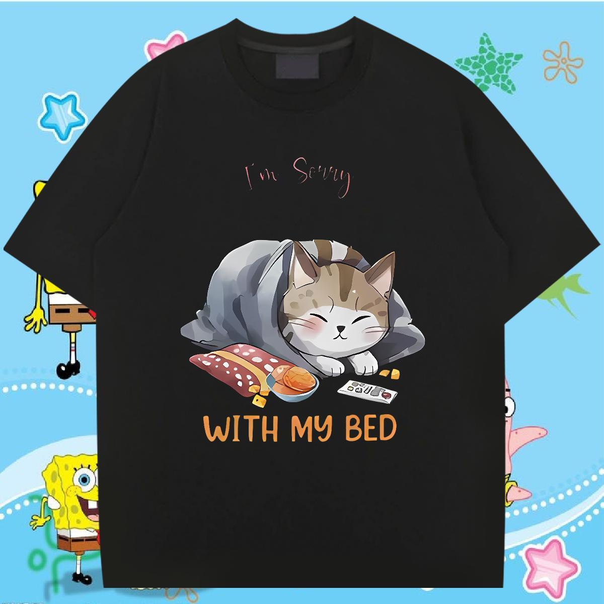 Fashion Design T Shirt For Man 230g Cotton cat Hip Hop Street Tshirts O-Neck Short Sleeve Free Shipping Men Tees DIY