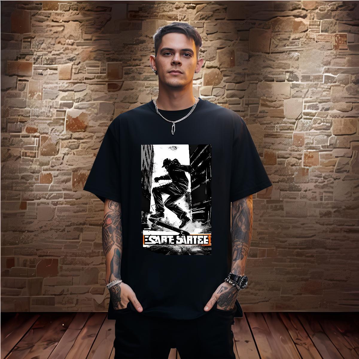 T Shirt For Man 230g Pure Cotton comic Hip Hop Street Crew Neck DIY Anime Men Tops Tees Customized High Quality Tees Shirts