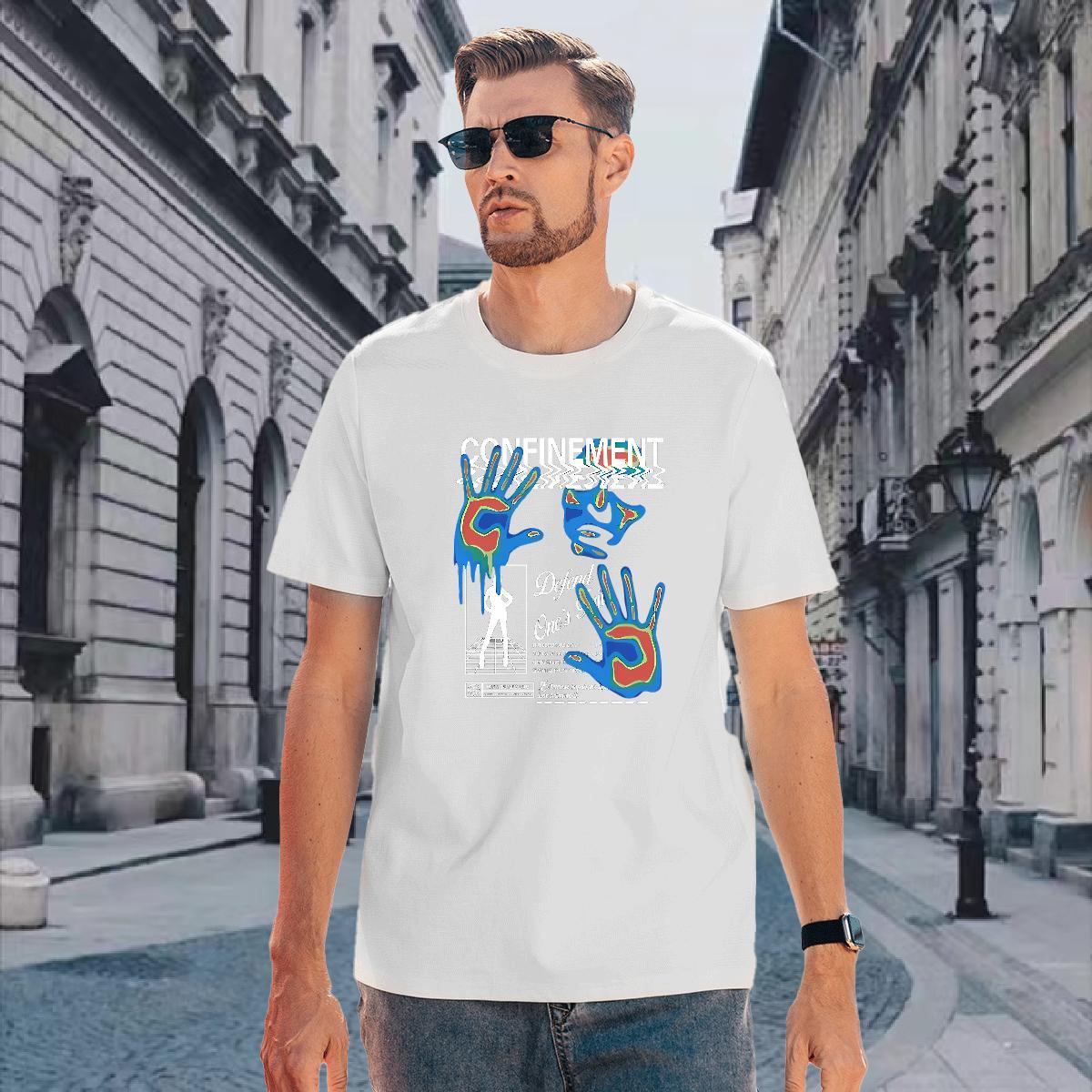 Men T Shirts 230g 100% Cotton icon Summer Casual Round Neck Short Sleeve Custom Print Plus Size Couples T Shirts Fashion Comfortable Tees Shirts