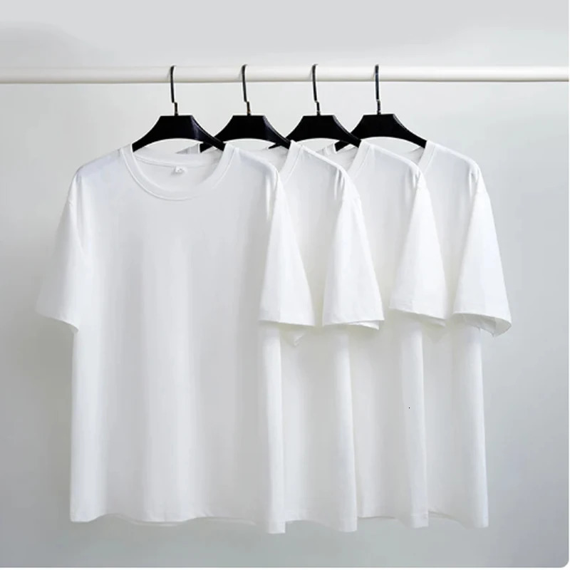 Summer Casual 100% Cotton Regular-Fit Women Crew Neck Basic White T-Shirts 240806