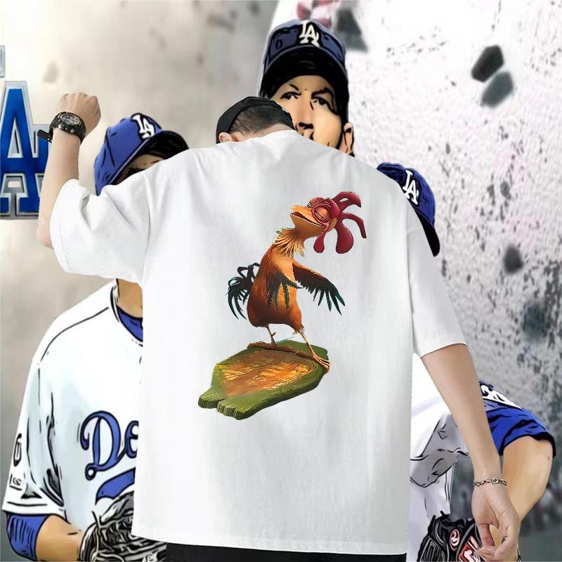 Wholesale T shirt 100% Cotton 230g chicken Hip Hop Tops Tees Crew Neck Breathable TOP Quality Men Tshirts DIY Logo Oversized