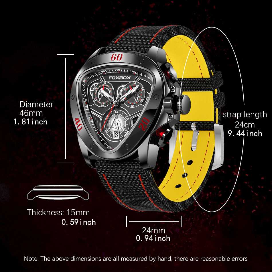 LIGE Men's Quartz Watch Personalized Triangle case Quality Braided strap Multi-function waterproof watch Men's Sports Clock Life waterproof 