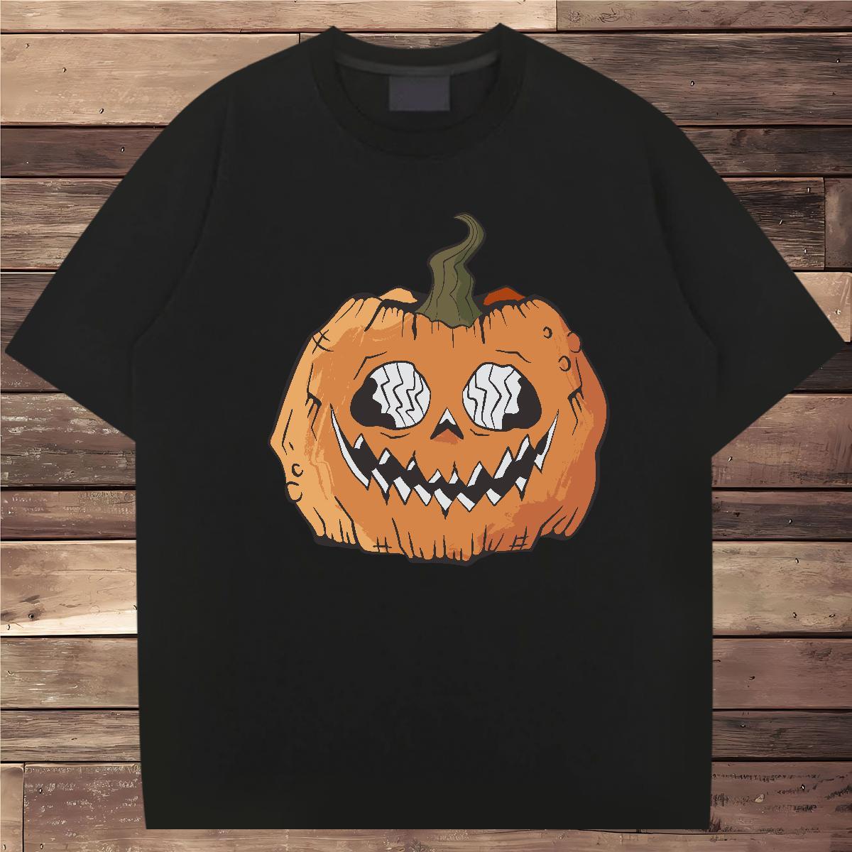 Stylist Men T Shirts 230g 100% Cotton Halloween Street Wear Tee Shirt Breathable Soft Cool Design Men Tees Custom Cartoon