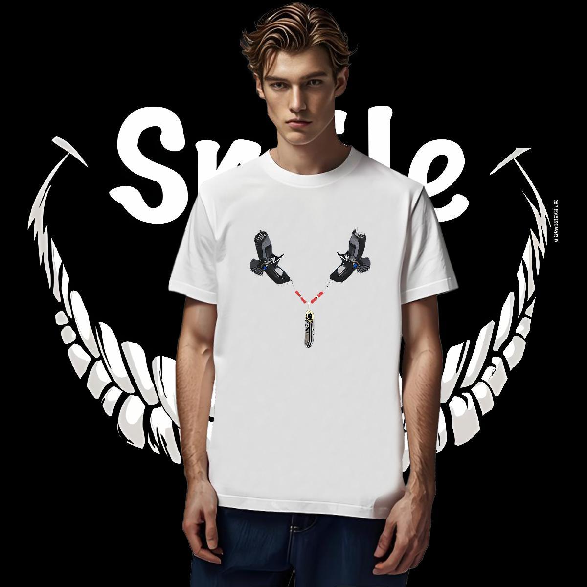 Classic Casual Man T Shirts 100% Cotton 230g eagle Outdoor Tee Shirt Crew Neck Breathable Designer Men Clothes T-Shirt DIY Printed
