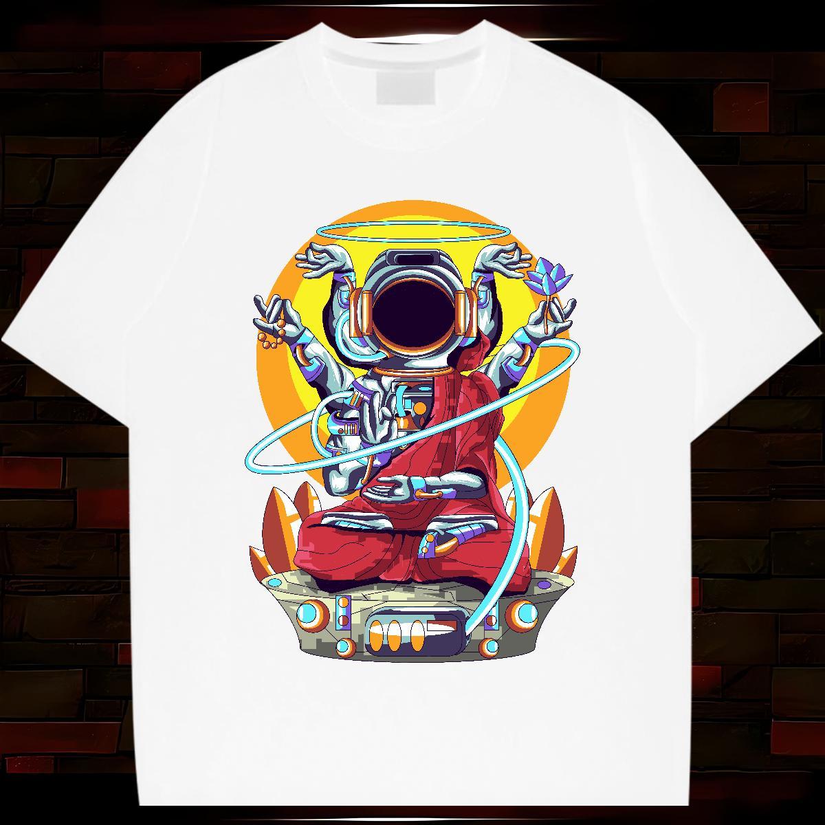 Man T Shirts 100% Cotton 230g universe Casual Daily Wear Breathable Soft Skull Mens Tshirts Designer Fashion High Quality Tees