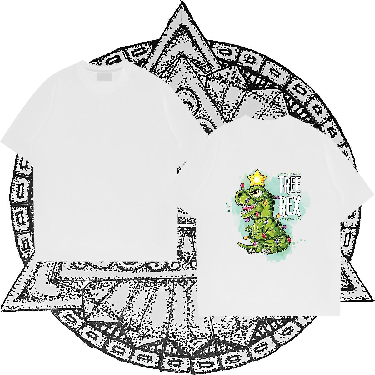 2024 New Mens T Shirts 100% Cotton 230g dinosaur Anime Printing Street Clothings Breathable Loose Men Tops Tees Custom Big Size