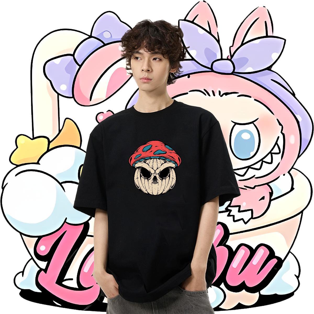 Wholesale Tshirts 230g Cotton Summer Casual ET Skull Crew Neck Breathable DIY Customized T-Shirts Clothes