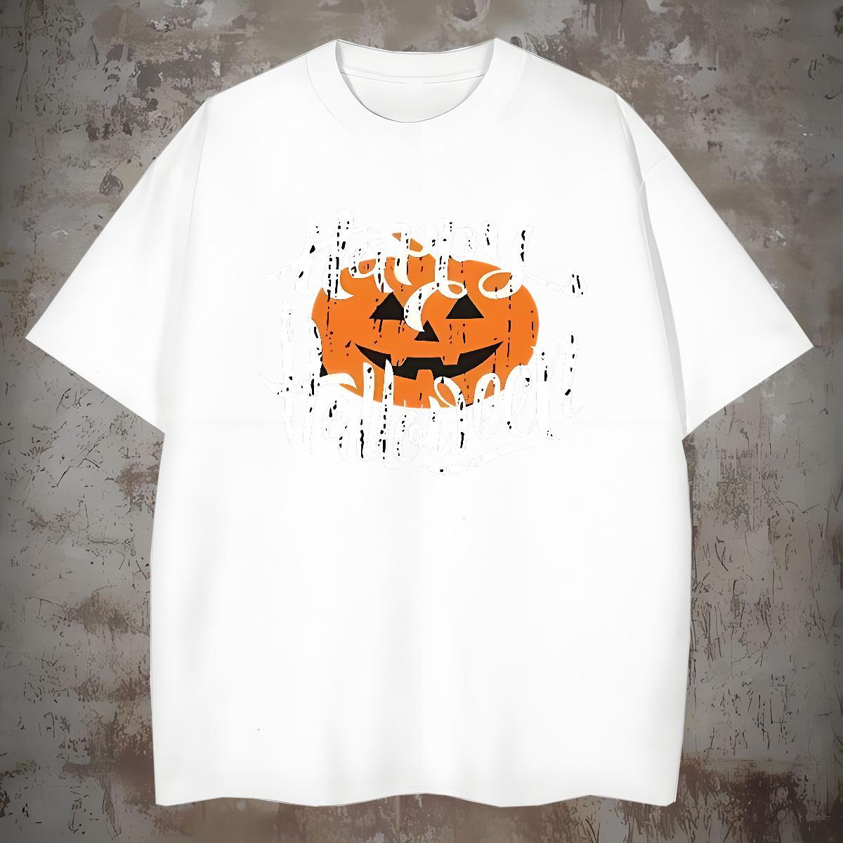 Comfortable Tshirts 230g Pure Cotton halloween T-Shirts Sport Breathable Short Sleeve White Plus Size Customized Tops Tees