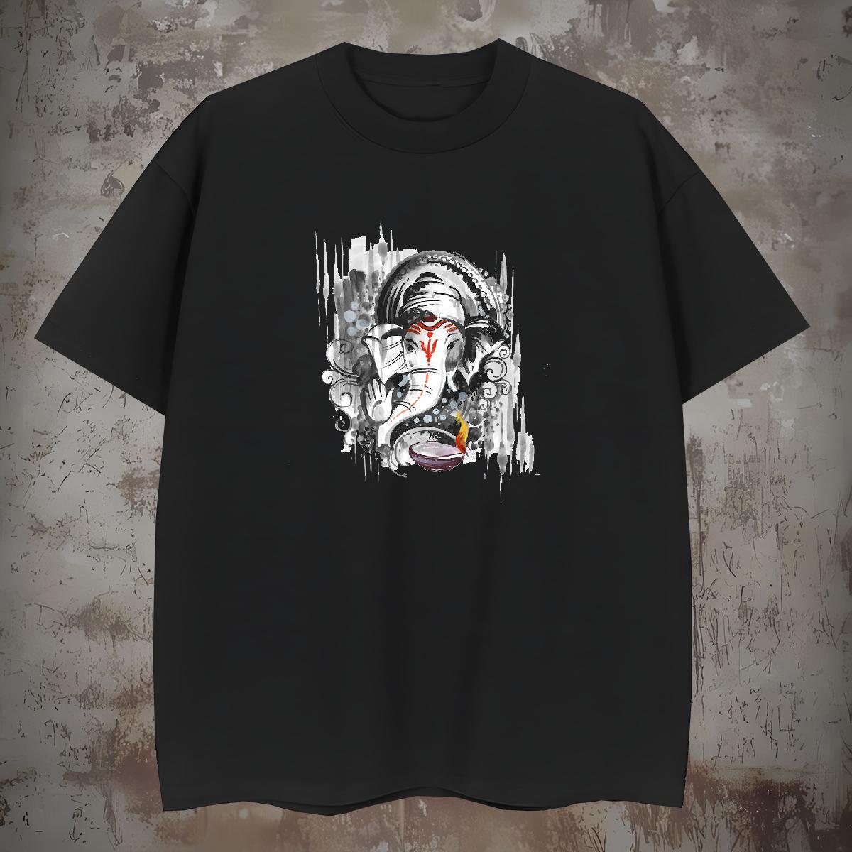 2024 New T Shirts Men 230g Cotton Elephant Anime Printing Street Polos O Neck Short Sleeves Classic Men Clothes T-Shirt Cartoon Print