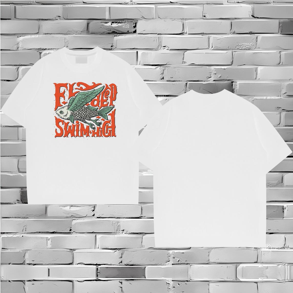 2024 Designer Mens T Shirts 230g Cotton Sports Casual Tshirts Breathable Crew Neck Cool Couples T Shirts Asian Size