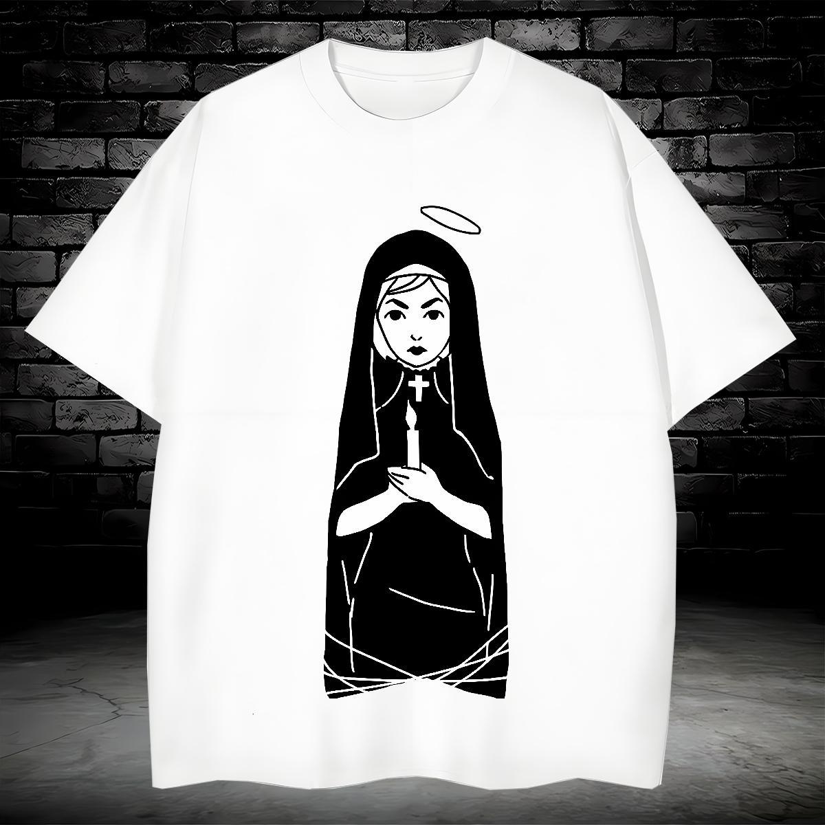 Man T Shirts 230g Cotton nun Spring Summer Breathable Short Sleeve Cartoon Printing L-4XL Men Tshirts New Popular Top Tees