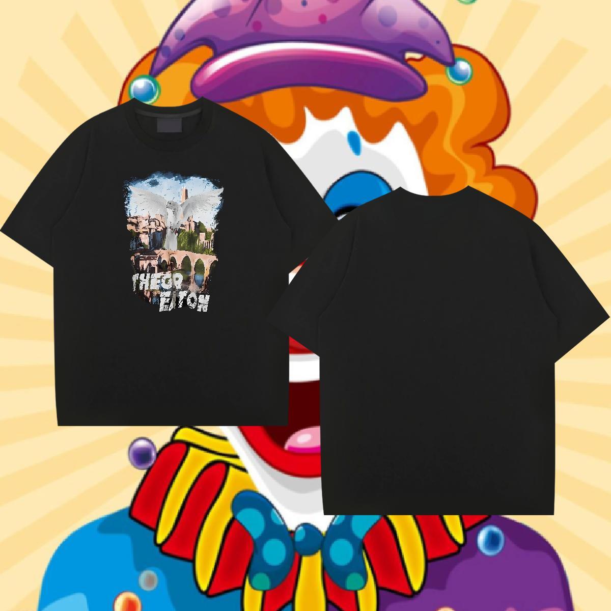 2024 New T shirt 100% Cotton 230g eagle Street Casual Tees Shirts Short Sleeve Soft Popular Couples T Shirts DIY Printed