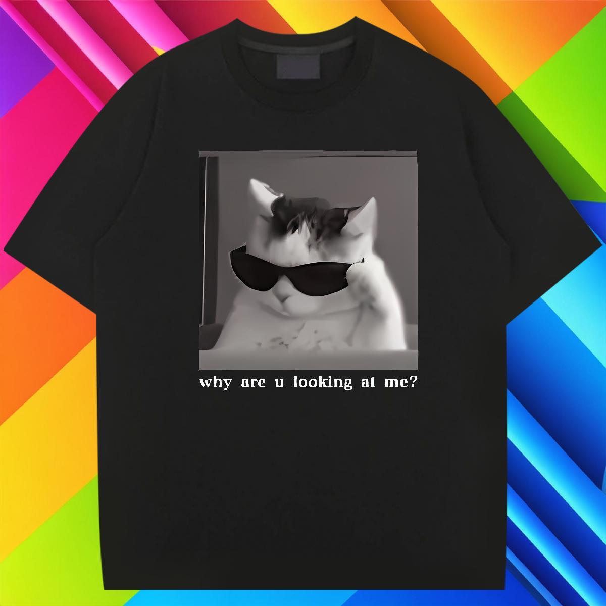 T Shirts Men 100% Cotton 230g cat Daily Wear Round Neck Short Sleeve Plus Size Custom Tshirt for Man Woman 2024 New Cool Design Clothes