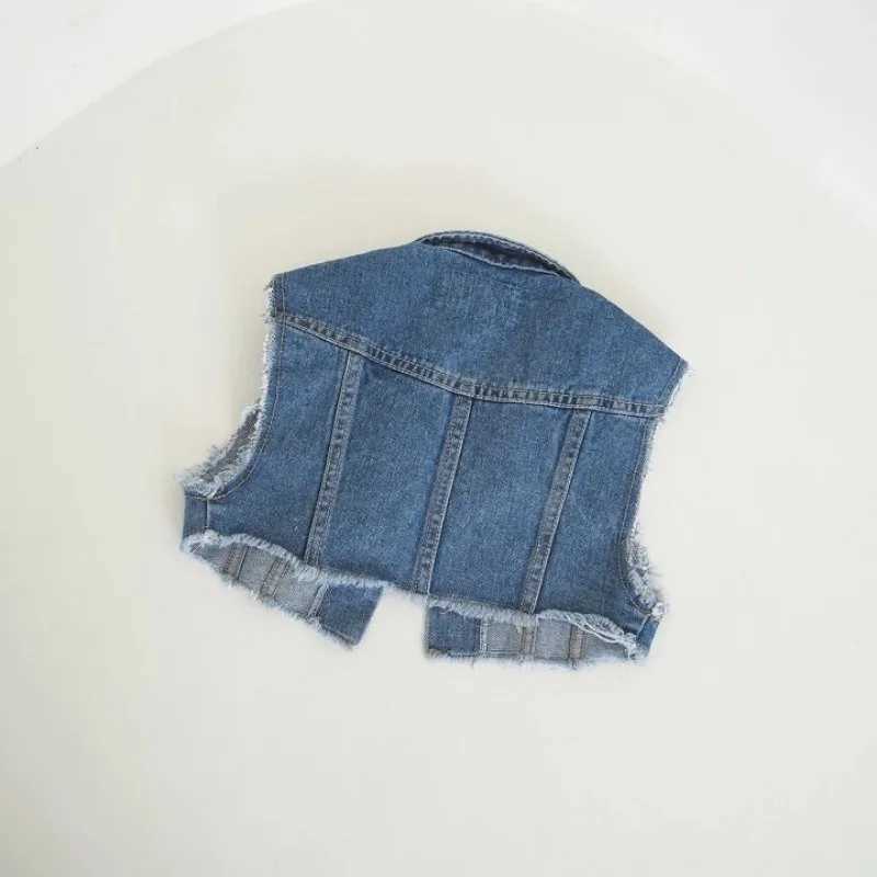 Womens denim vest childrens top spring sleeveless jeans jacket outerwear toddler vest summer tassel jacketW240724