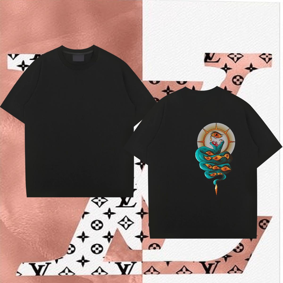 Fashion Designer T-Shirts 100% Cotton 230g snake Sport Tops Shirt Short Sleeve Soft Cool Men Tops Tees Anime