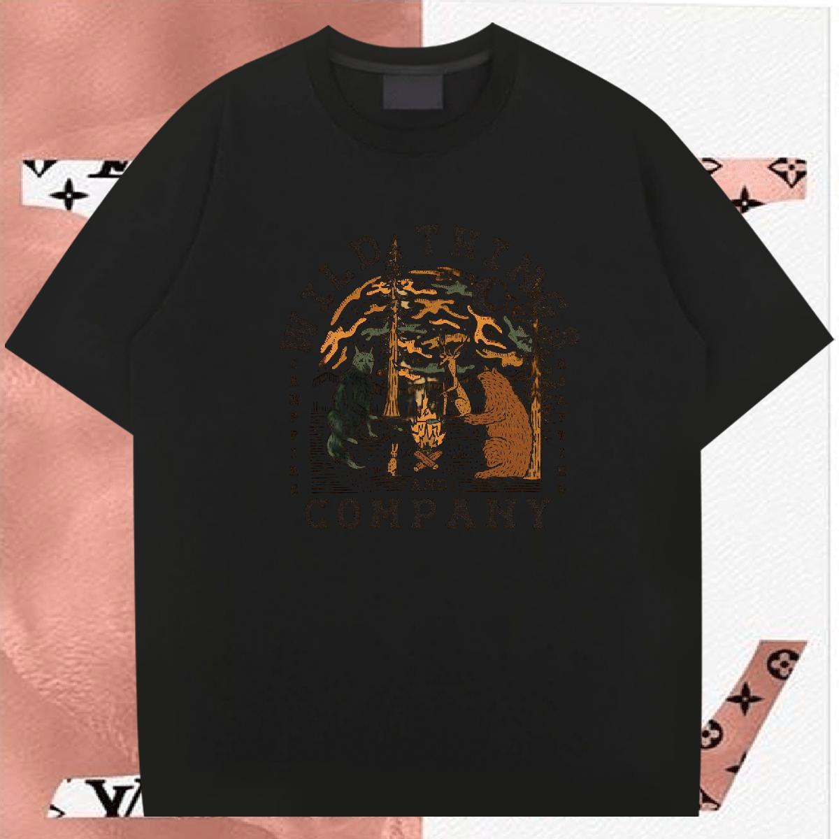 Brand T shirt 100% Cotton 230g tree Summer Casual Tees Breathable Crew Neck High Quality Men Tshirts Black White
