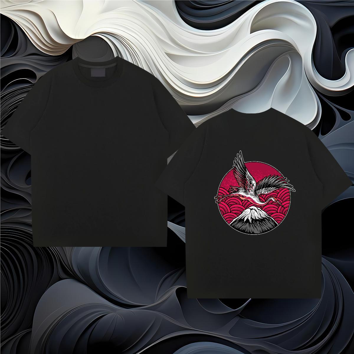 Classic T-Shirts for Men 230g Cotton beautiful Daily Outfit Polos Round Neck Short Sleeve Unisex Tshirts Plus Size Cartoon