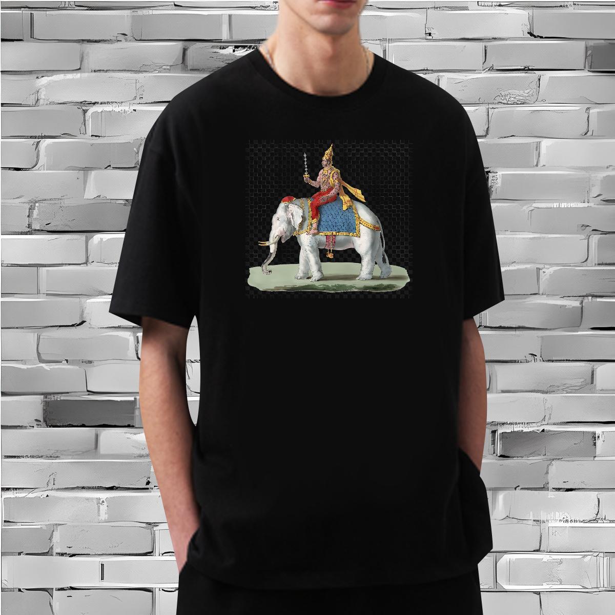 Fashion Casual Men T Shirts 230g 100% Cotton elephant Hip Hop Clothings Breathable Soft Unisex Men Tees Graphic