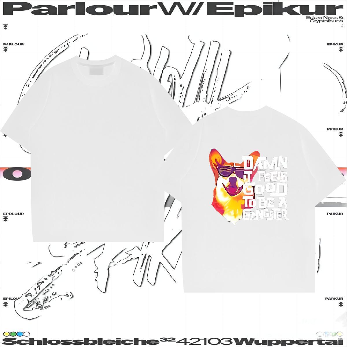 Brand Tshirts 230g Cotton dog T shirt Beach Crew Neck White Plus Size DIY Top Tees