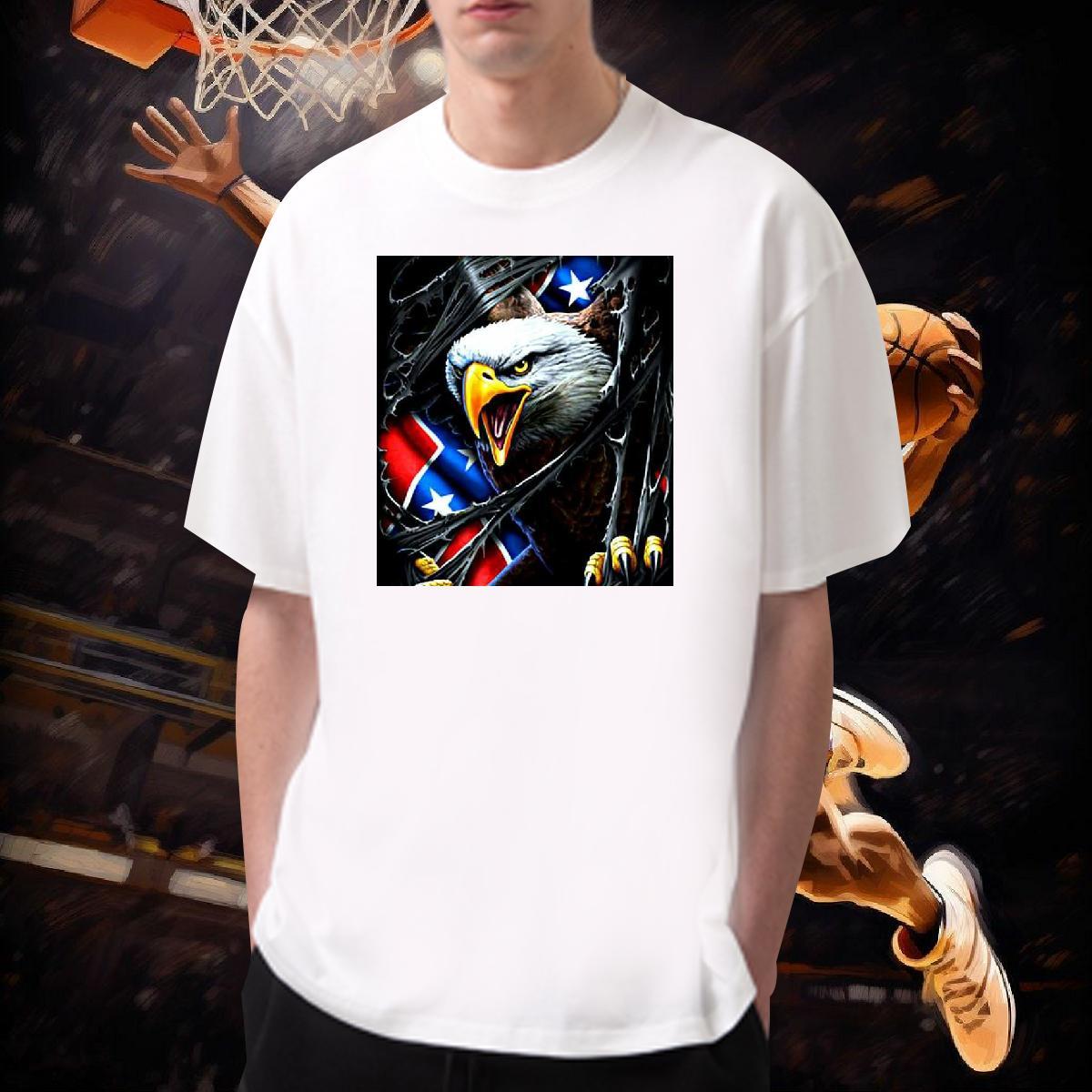 New Designer T-Shirts for Men 230g Pure Cotton eagle Street Tees Short Sleeve Soft Cool Men Clothes T-Shirt Skull