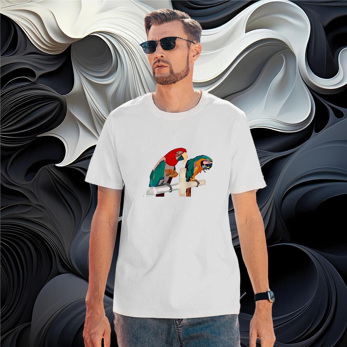 Soft Tshirts 230g 100% Cotton bird Men T Shirts Daily Wear Breathable Short Sleeve Custom Print Oversized DIY Customized Tops