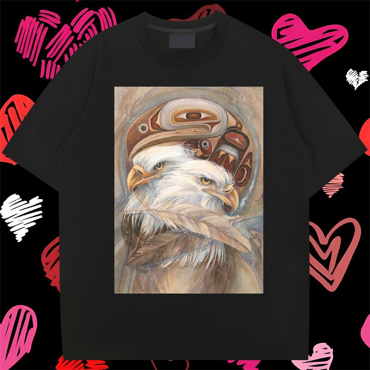 2024 Designer T-Shirts for Men 230g Pure Cotton eagle Street Wear Tops Crew Neck Popular Men Tees Custom Print Plus Size