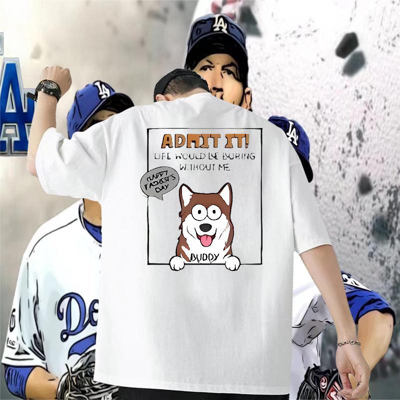 New Designer T Shirts Men 230g Pure Cotton dog Outdoor Tee Shirt Breathable Soft Free Shipping Tshirts DIY Printed