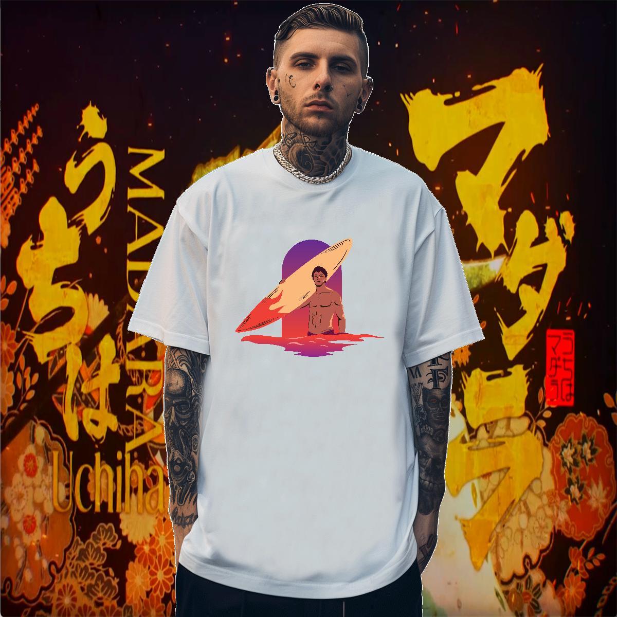 Mens T Shirts 230g Pure Cotton portrait Street Wear Breathable Short Sleeve Plus Size Cartoon Mens Tshirts Casual New Brand Clothes