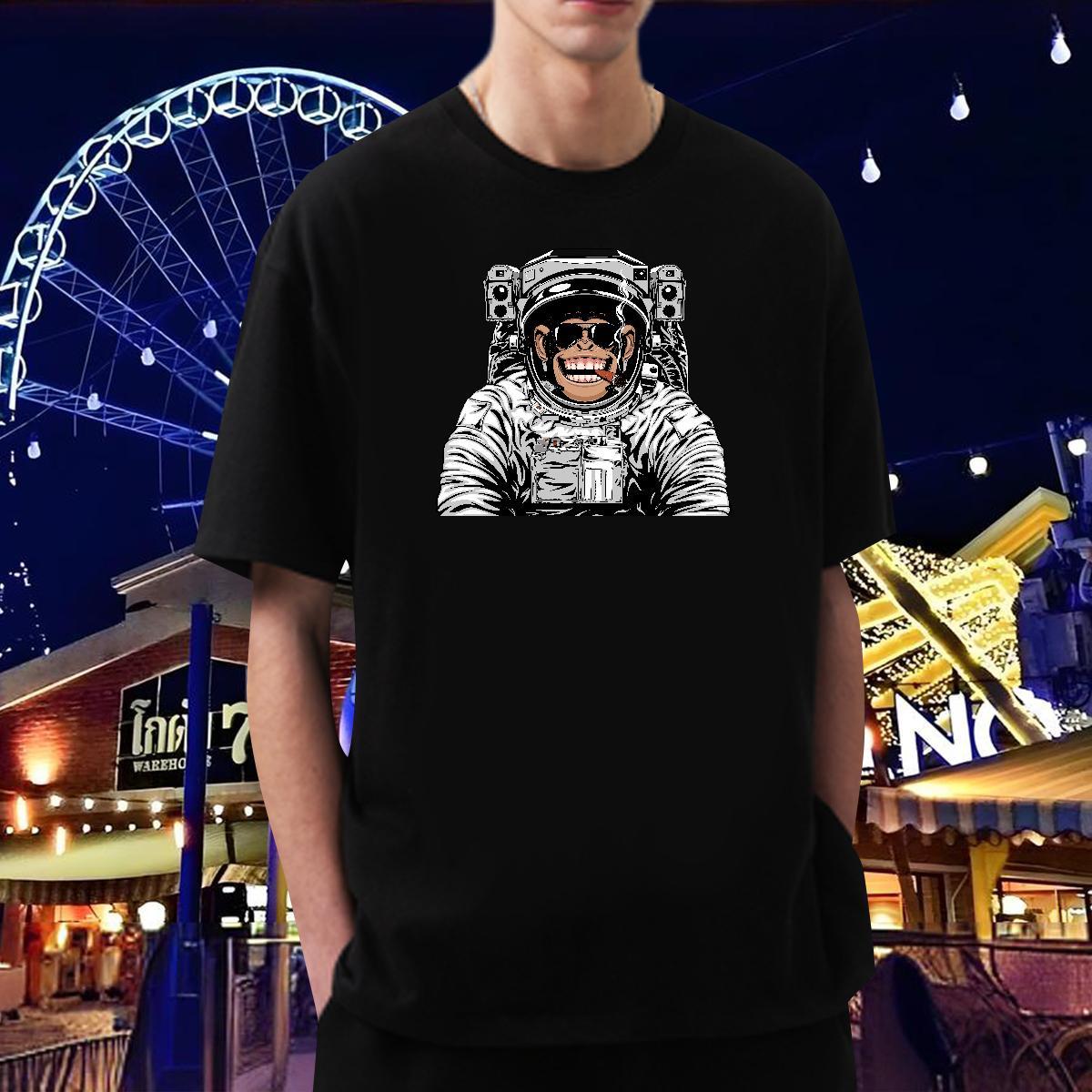 Mens T Shirts 230g 100% Cotton universe Hip Hop Street Breathable Crew Neck Custom Printed Men Tops Tees Fashion Comfortable Tops Shirt