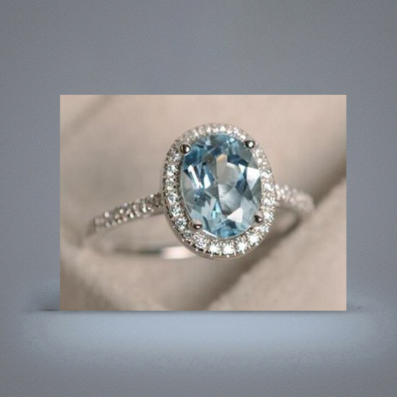 Drop Luxury Jewelry 925 Sterling Silver Oval Cut Multi Color Topaz CZ Diamond Party Women Wedding Band Ring For Lovers0