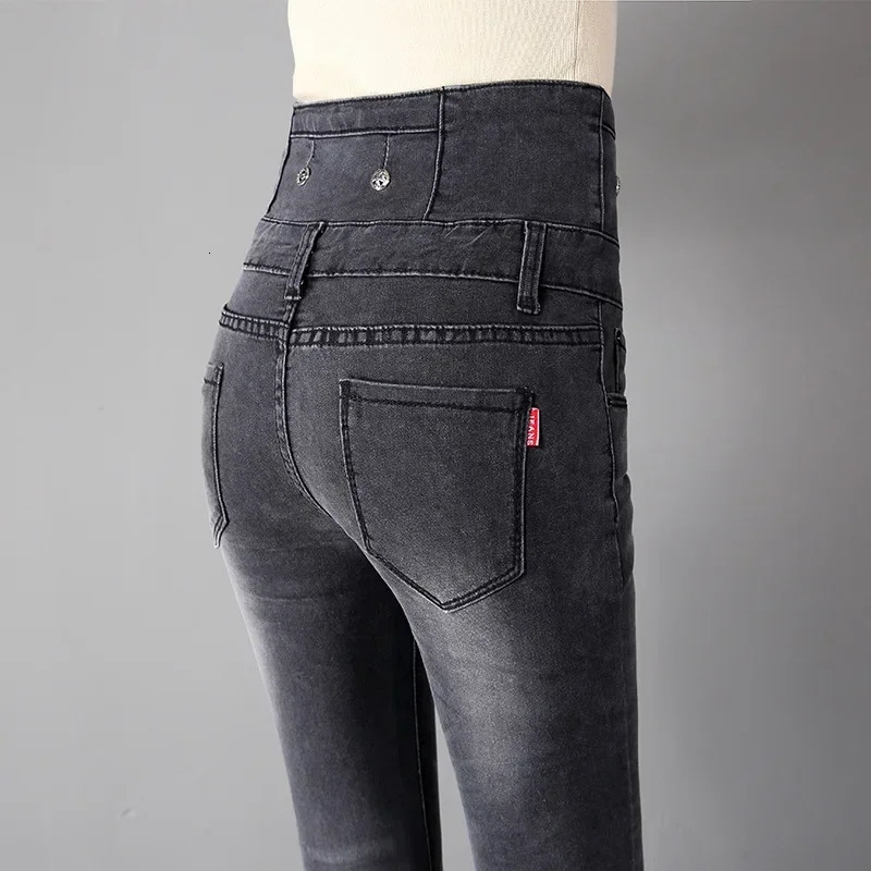 Fashion Women High Waist Pencil Pants Casual Slim Ladies Jeans High Waist Cargo Jeans Women Pants 240806
