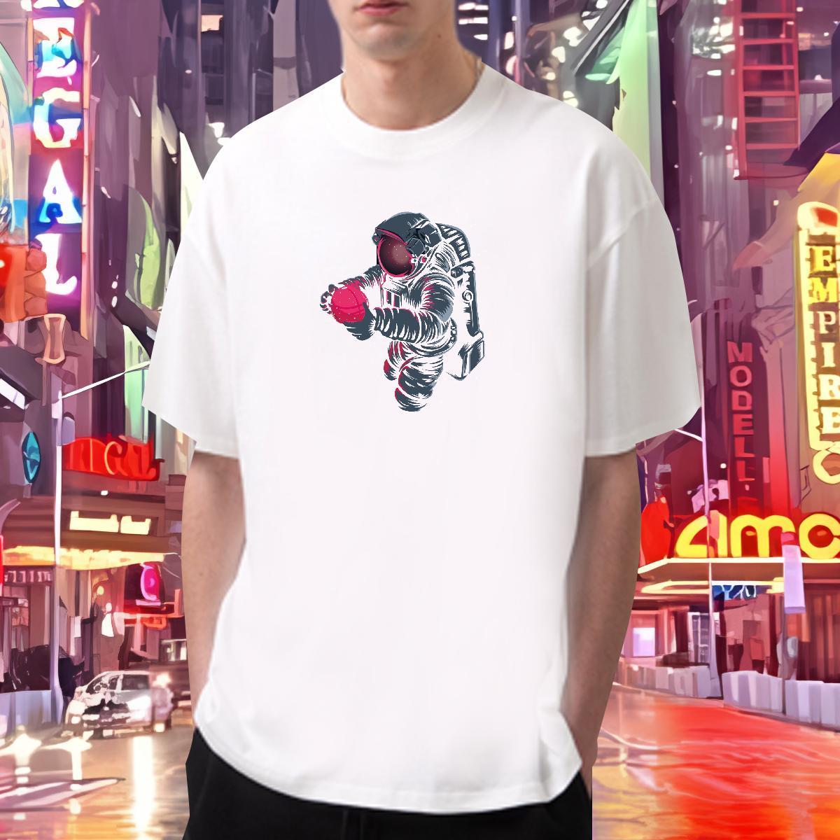 T Shirts Men 230g 100% Cotton universe Sports Casual Short Sleeve Soft Oversized 3XL 4XL Mens Tshirts New Arrival Cool Tops Shirt