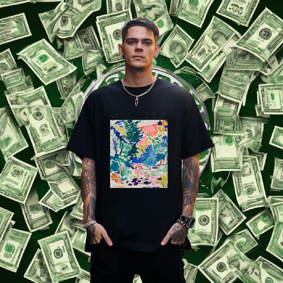 T-Shirts for Men 230g Pure Cotton painting Anime Printing Street Breathable DIY Logo Oversized Men Clothes T-Shirt Fashion Designer TOP Quality Wear