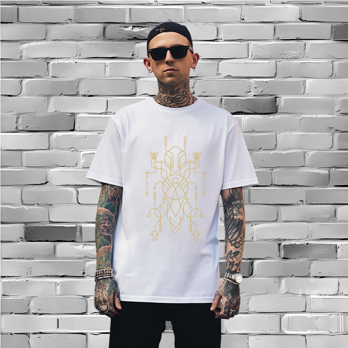 T shirt 230g Cotton handpainted Beach Pure Cotton White Plus Size Men Tshirts 2024 High Quality Tees Shirts