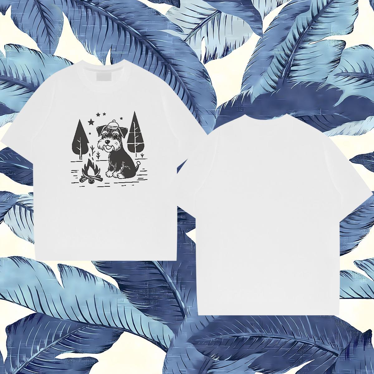 2024 DIY Man T Shirts 230g Pure Cotton dog Daily Outfit Tees Shirts Breathable TOP Quality Men Tops Tees Custom Print Oversized