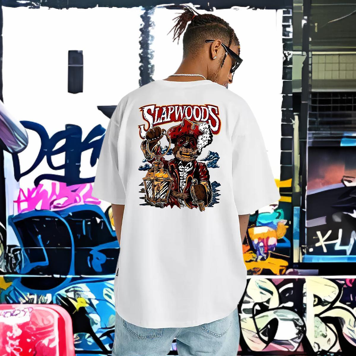 Stylist Men T Shirts 230g 100% Cotton bear Casual Beach Clothings Pure Cotton Wholesale Tshirt for Man Woman Skull