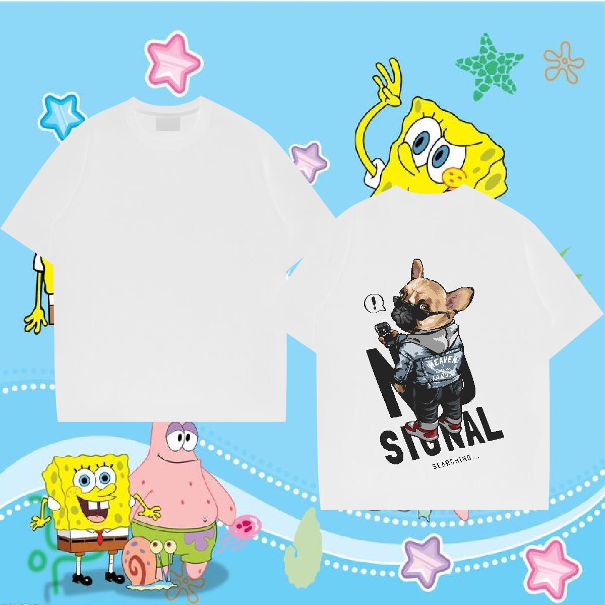 DIY Customized Mens T Shirts 230g Pure Cotton dog Street Wear Tees Shirts Breathable Soft Free Shipping Men Clothes T-Shirt Customized Print