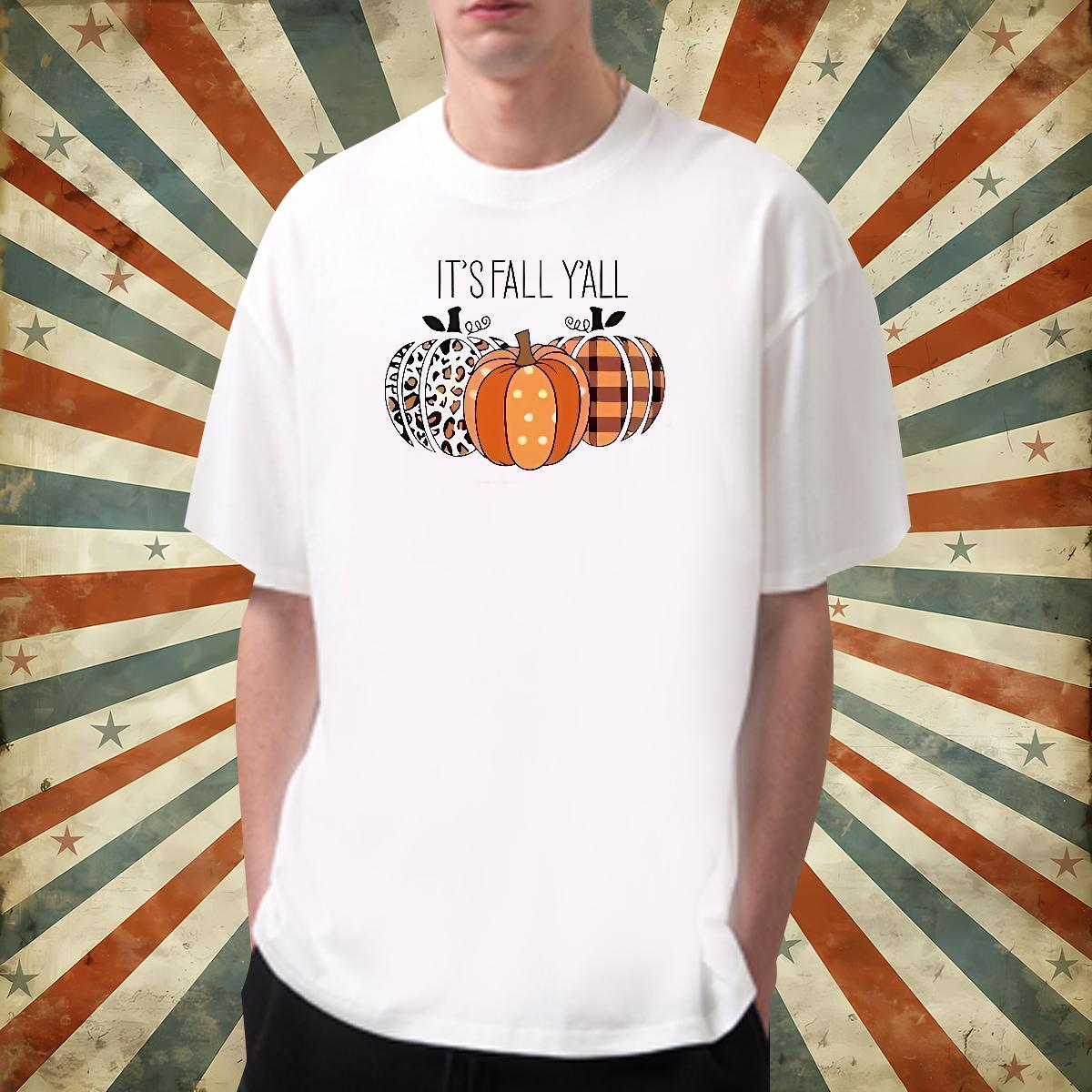 2024 Man T Shirts 230g Pure Cotton pumpkin Sports Casual Wear Breathable Crew Neck TOP Quality Men Tops Tees Cartoon Print