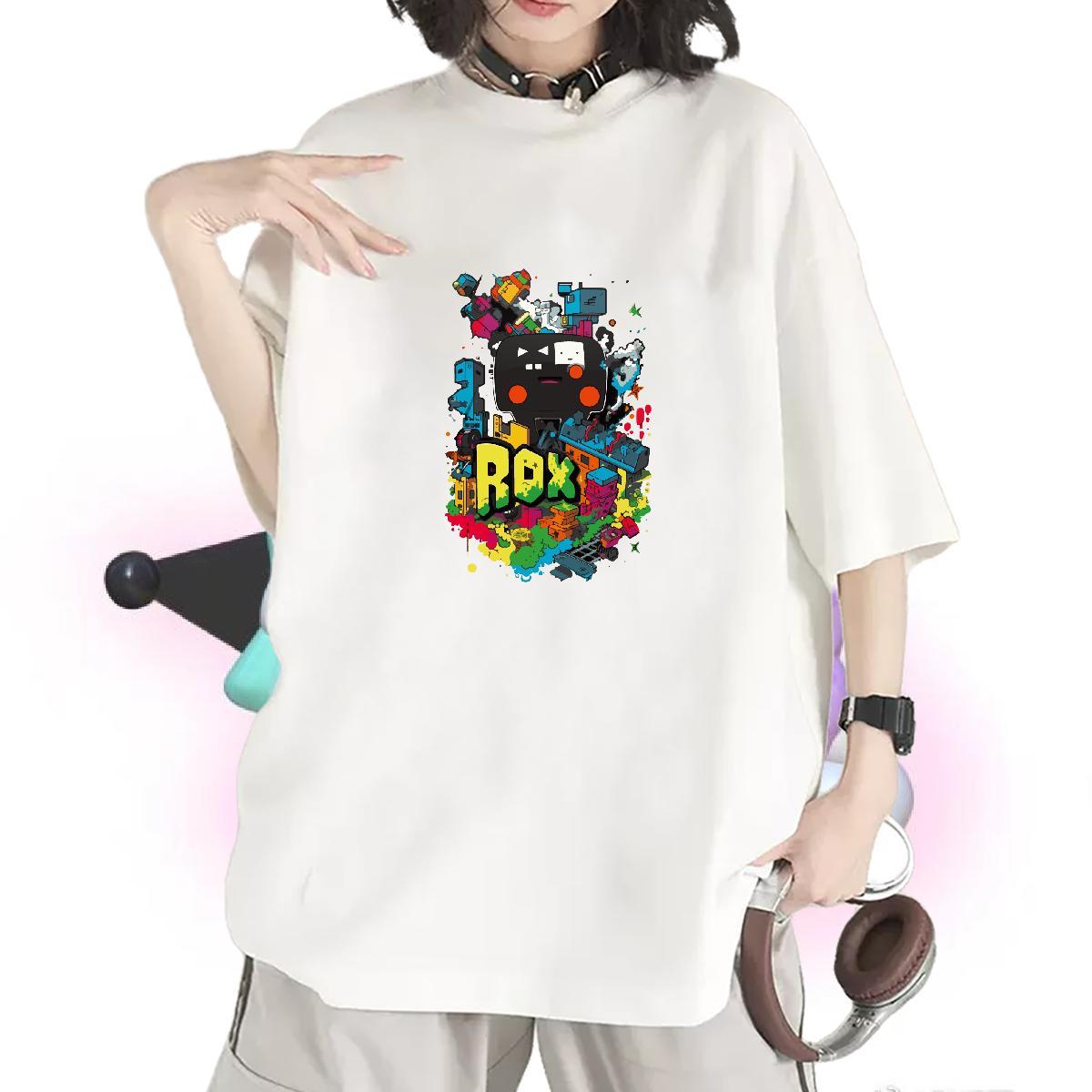 Nice Womens T Shirts Breathable Short Sleeve Womens Tshirts Custom Cartoon ET Summer Casual 100% Cotton 230g 2024 Designer Tees