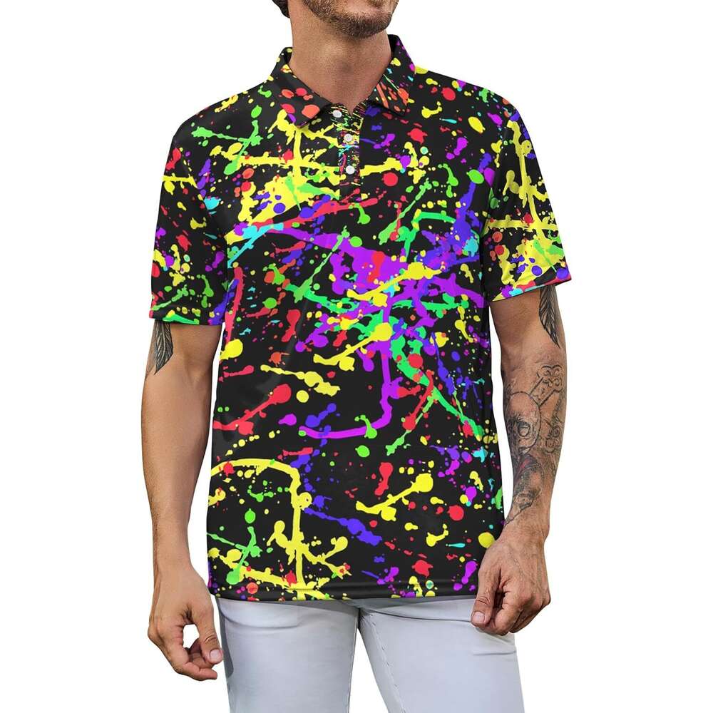 Fashion Mens Polo shirt Golf Shirts Dry Fit Short Sleeve Casual Performance Moisture Wicking Polo Shirt Polos shirts tshirt Casual tops summer clothes