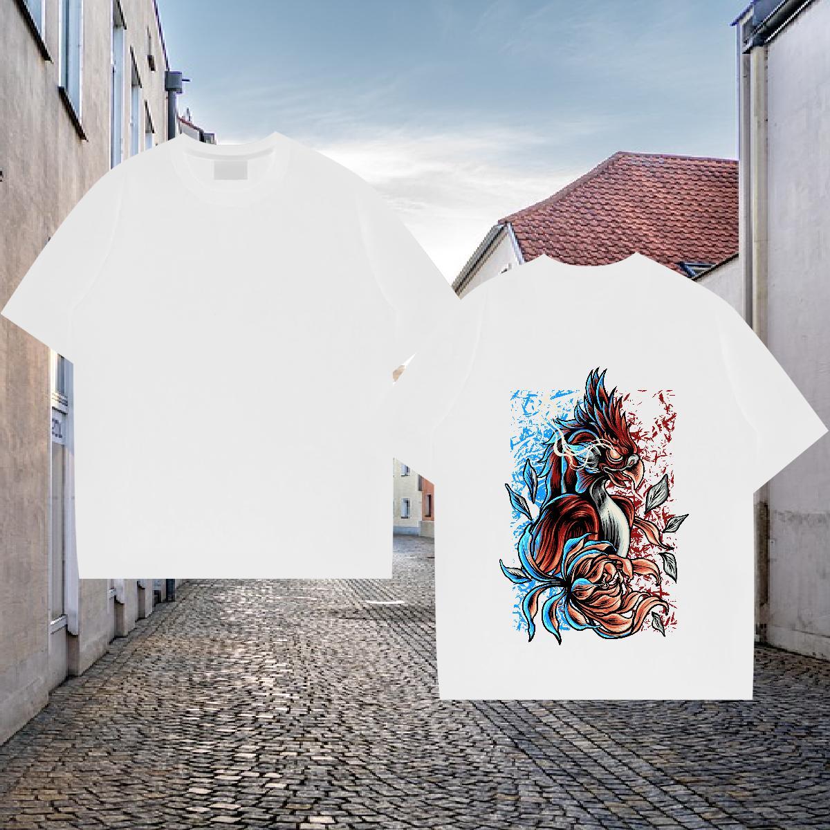 2024 New T-Shirts 230g Pure Cotton eagle Daily Outfit Clothings Breathable Comfortable Men Tshirts DIY Logo Oversized