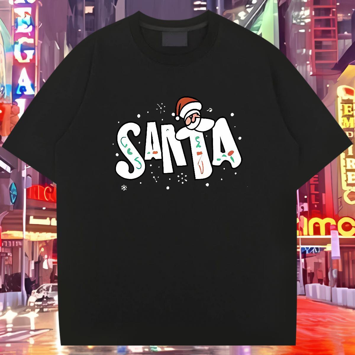 DIY Customized Man T Shirts 100% Cotton 230g Christmas Casual Daily Wear Tees Short Sleeve Soft Free Shipping Tshirt for Man Woman Custom Cartoon